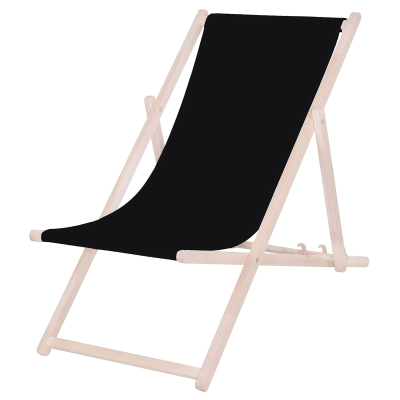 Scaun pliabil pentru grădină, din lemn de fag, 3 poziții, textil UV