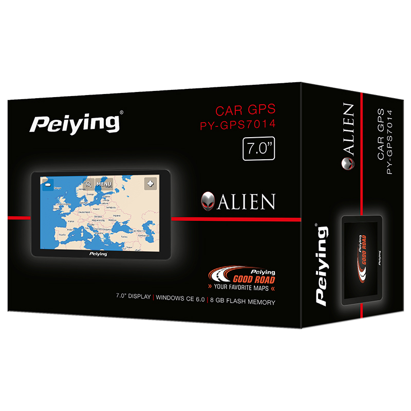 GPS auto Peiying 7 inch cu harta Europei, Windows CE si memorie 8 GB