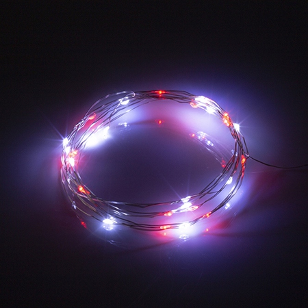 Șir luminos festiv nano Retlux cu 100 LED, roșu și alb rece, IP44, cu timer