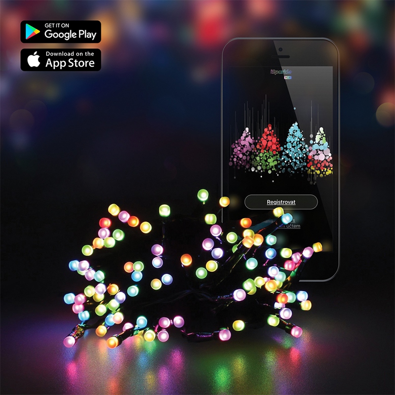 Șir luminos festiv SMART WiFi Retlux 9,5 m, 96 LED multicolor, IP44