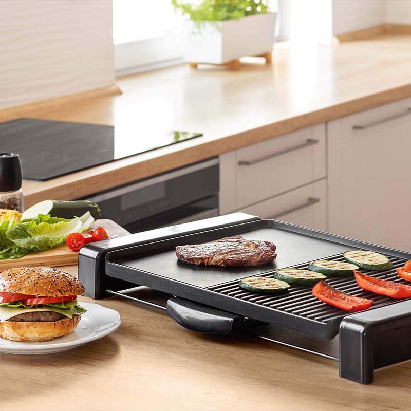 Grătar electric Sencor 2300W, suprafață mare 47x31 cm, antiaderent