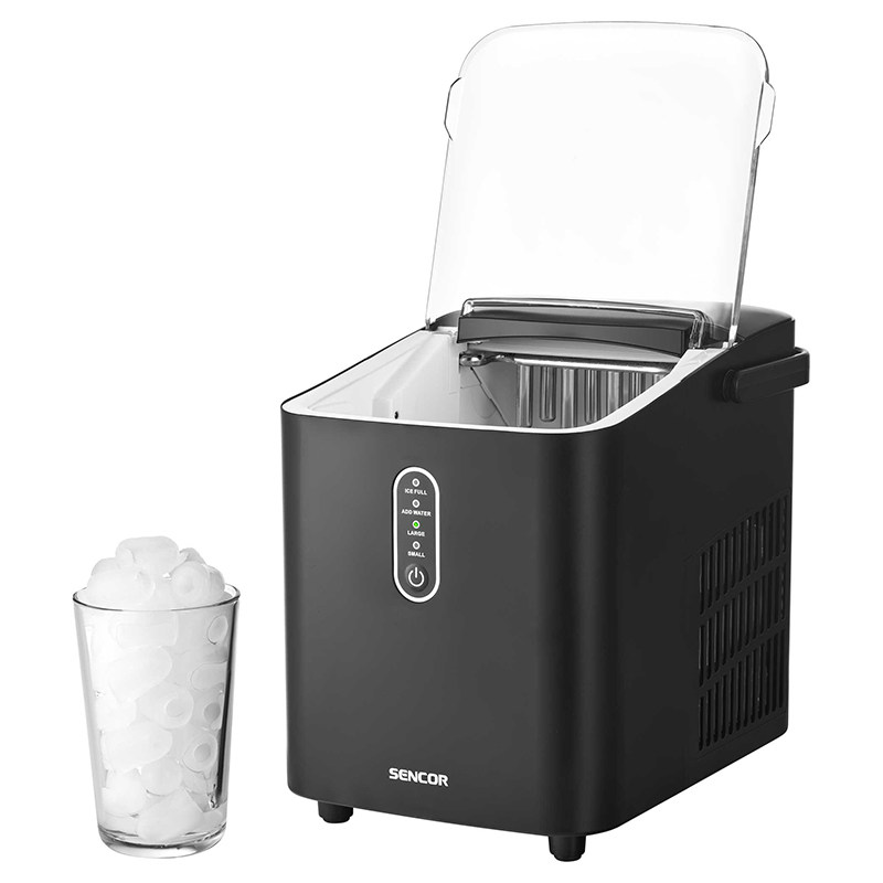 Aparat de făcut cuburi de gheață Sencor, 12 kg/zi, rezervor 1 L, negru