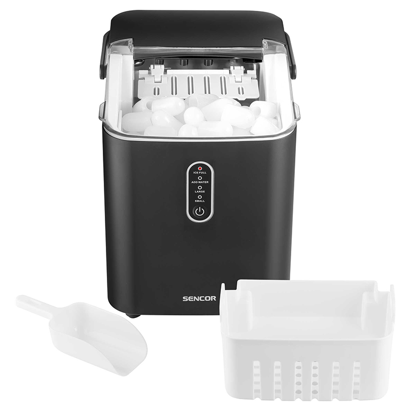 Aparat de făcut cuburi de gheață Sencor, 12 kg/zi, rezervor 1 L, negru