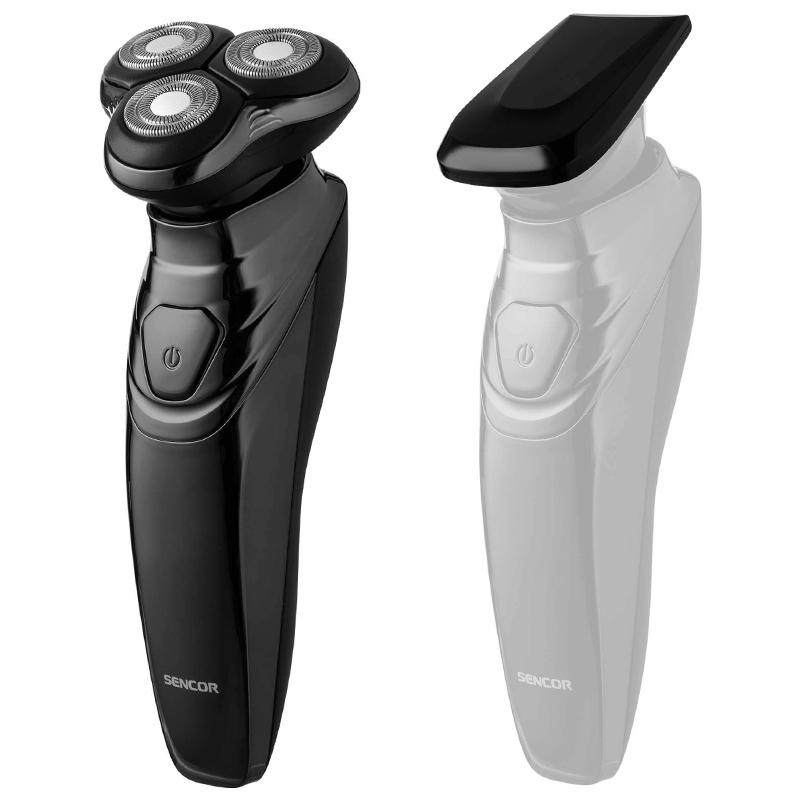 Aparat de ras rotativ Sencor negru, cu acumulator Li-Ion, lavabil