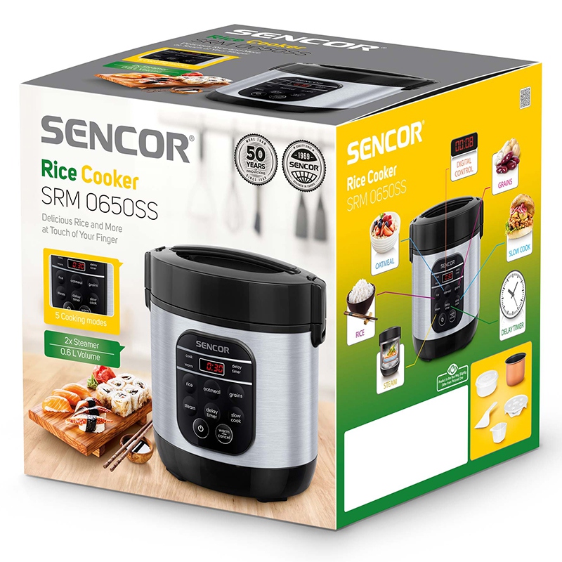 Aparat multifuncțional pentru gătit orez Sencor 350 W, 0,6 L, 5 programe