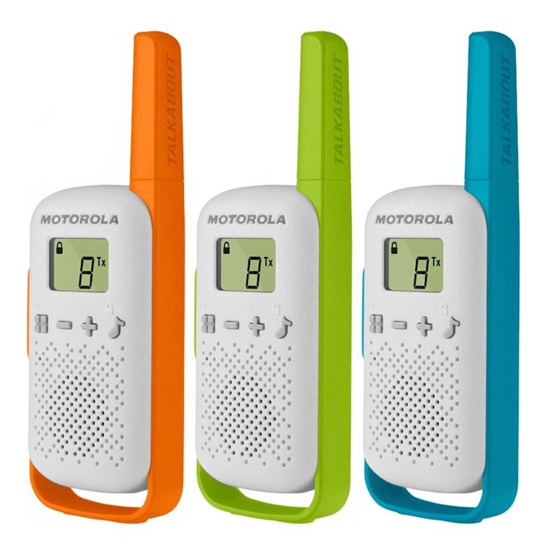 Set 3 stații radio PMR Motorola Talkabout T42, 16 canale, rază 4 km