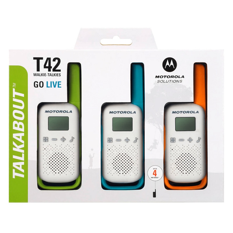Set 3 stații radio PMR Motorola Talkabout T42, 16 canale, rază 4 km