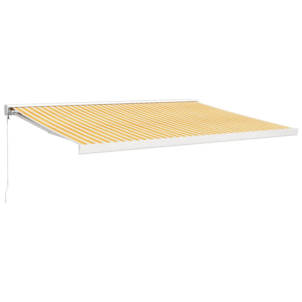 Copertină retractabilă, galben/alb, 4,5x3 m, textil/aluminiu GartenMobel Dekor