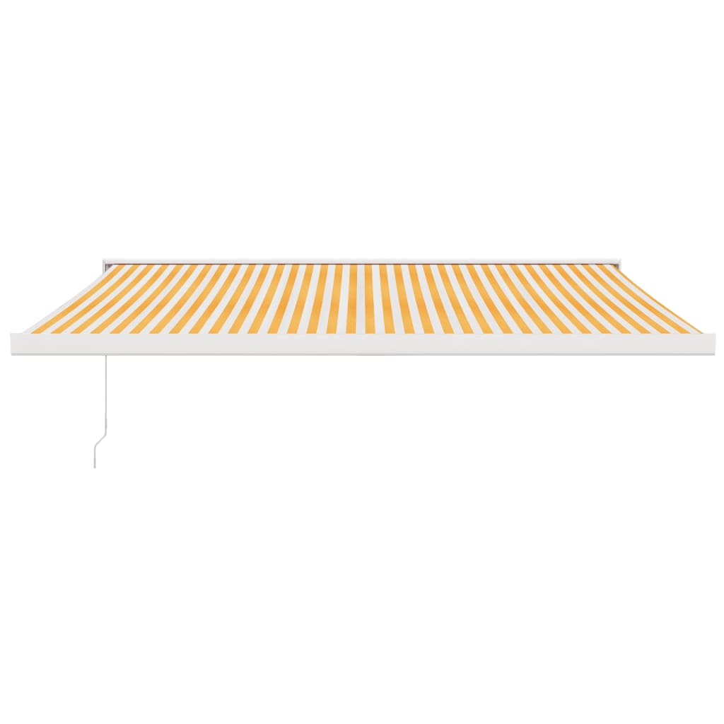 Copertină retractabilă, galben/alb, 4,5x3 m, textil/aluminiu GartenMobel Dekor