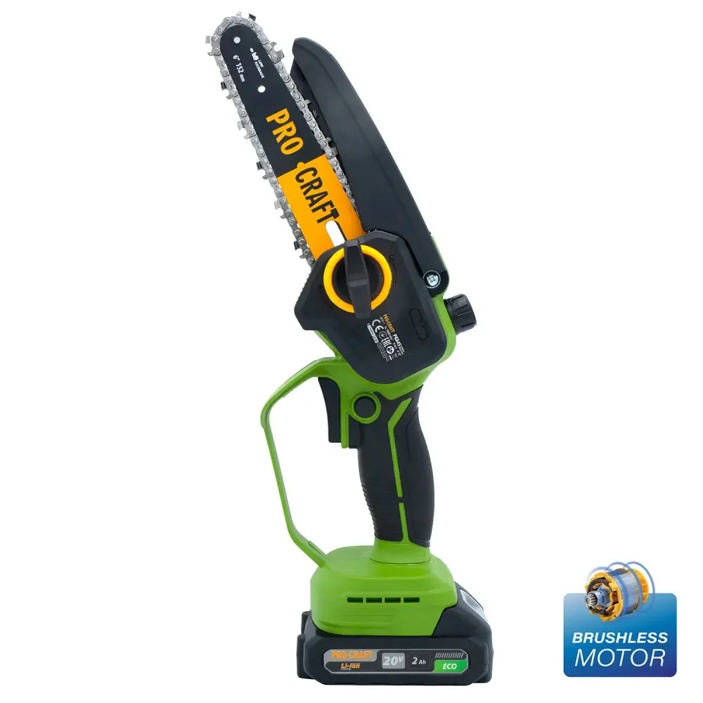 Mini drujbă cu lanț cu acumulator Procraft PKA45 20V, brushless, ungere automată