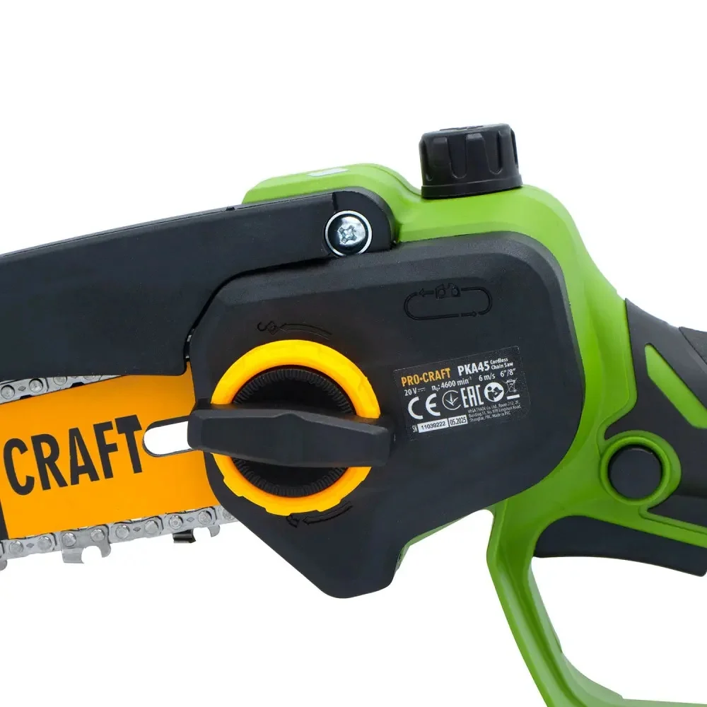 Mini drujbă cu lanț cu acumulator Procraft PKA45 20V, brushless, ungere automată