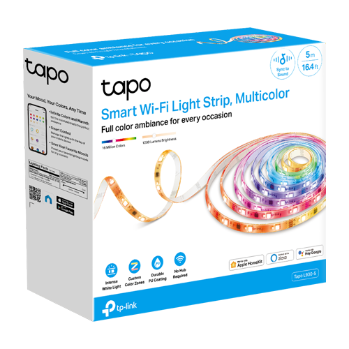 Banda LED RGBW inteligenta, 5 metri, Wi-Fi, control de la distanta - TP-LINK Tapo TapoL930-5 SafetyGuard Surveillance