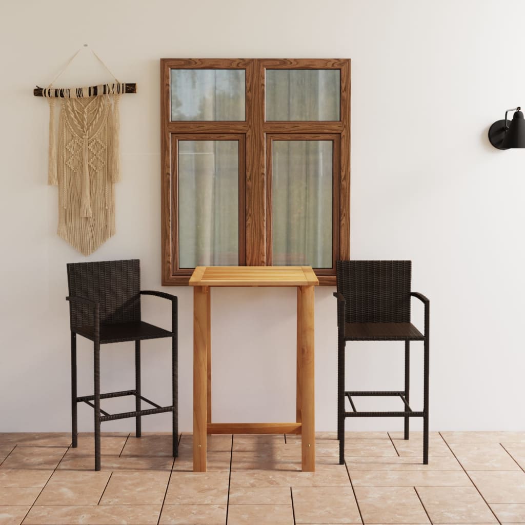 Set mobilier de bar de grădină, 3 piese, maro GartenMobel Dekor
