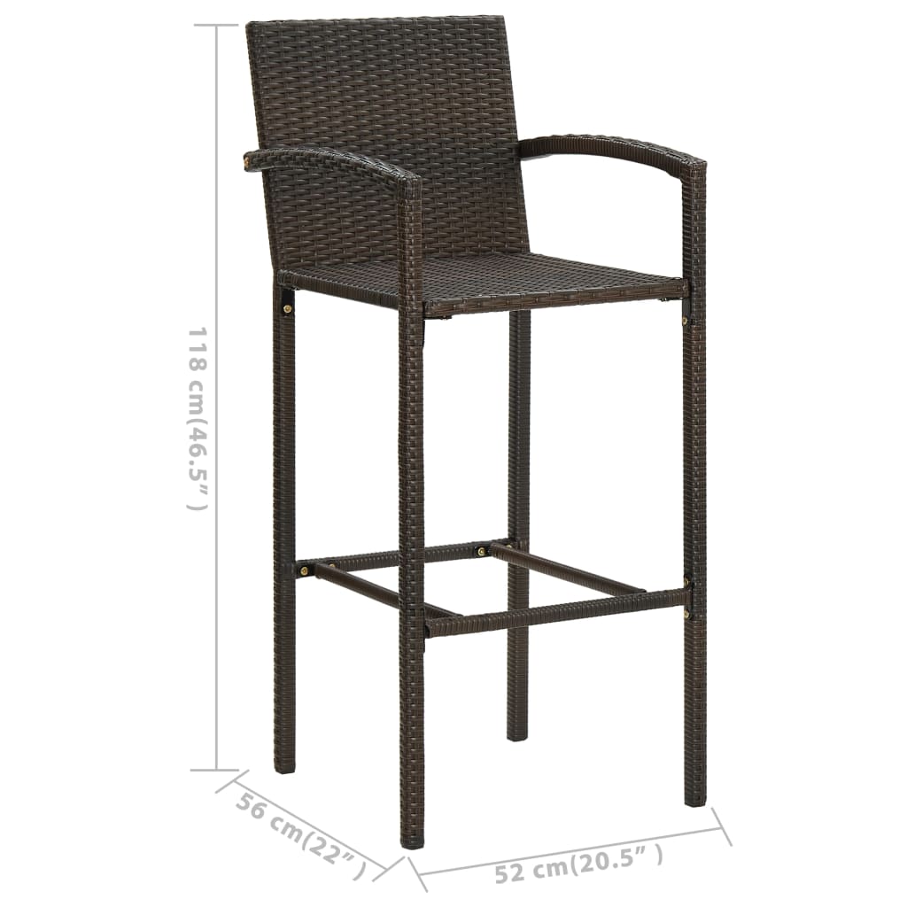 Set mobilier de bar de grădină, 3 piese, maro GartenMobel Dekor