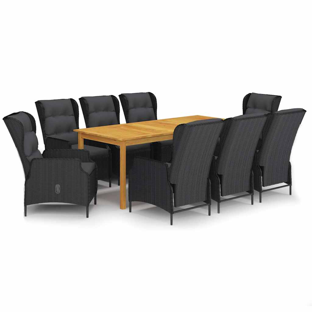 Set mobilier de grădină, 9 piese, gri închis GartenMobel Dekor