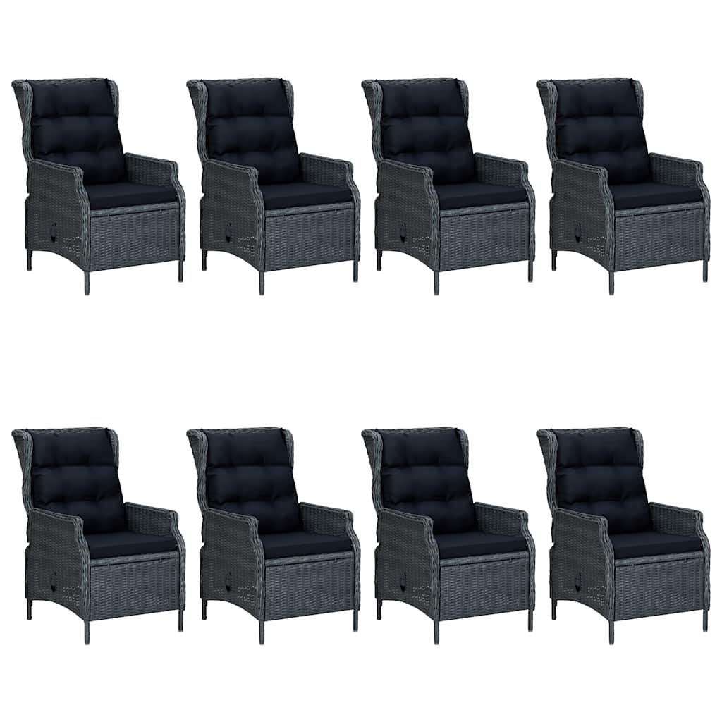 Set mobilier de grădină, 9 piese, gri închis GartenMobel Dekor