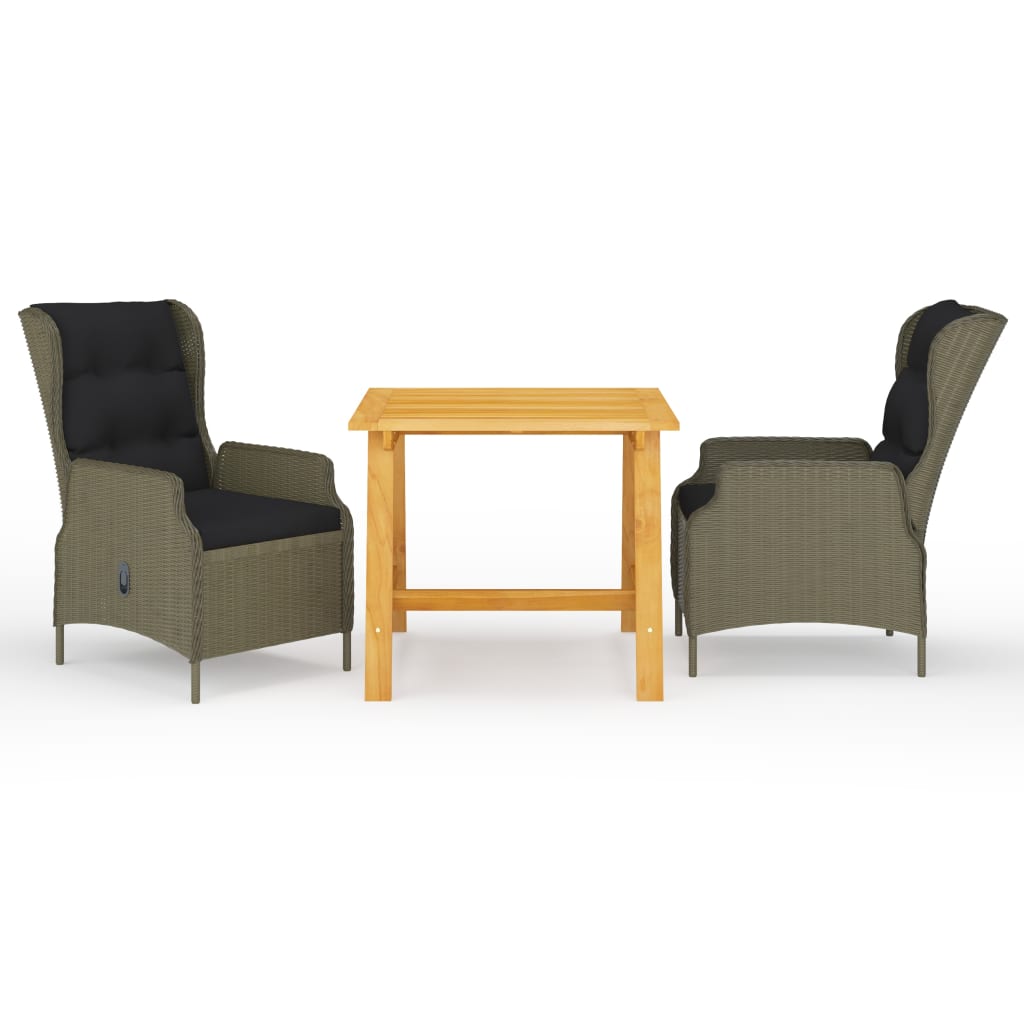 Set de masă pentru grădină, 3 piese, maro GartenMobel Dekor