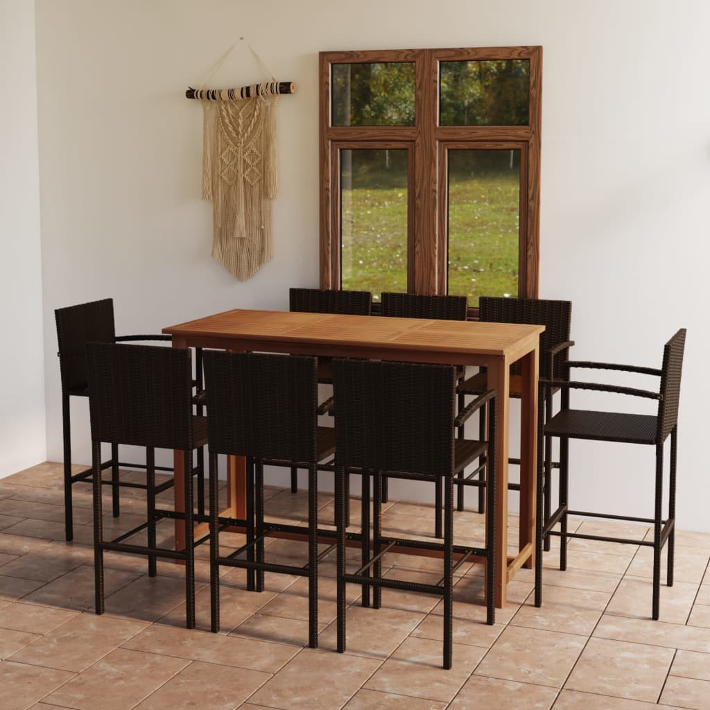 Set mobilier bar de grădină, 9 piese, maro GartenMobel Dekor