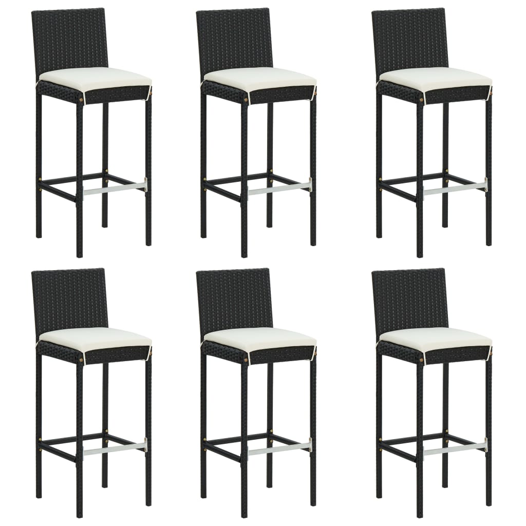 Set mobilier bar de grădină cu perne, 7 piese, negru GartenMobel Dekor
