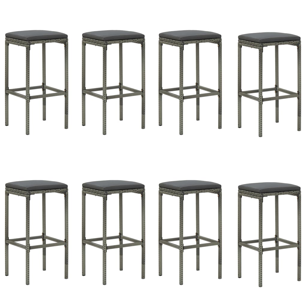 Set mobilier bar de grădină cu perne, 9 piese, gri GartenMobel Dekor