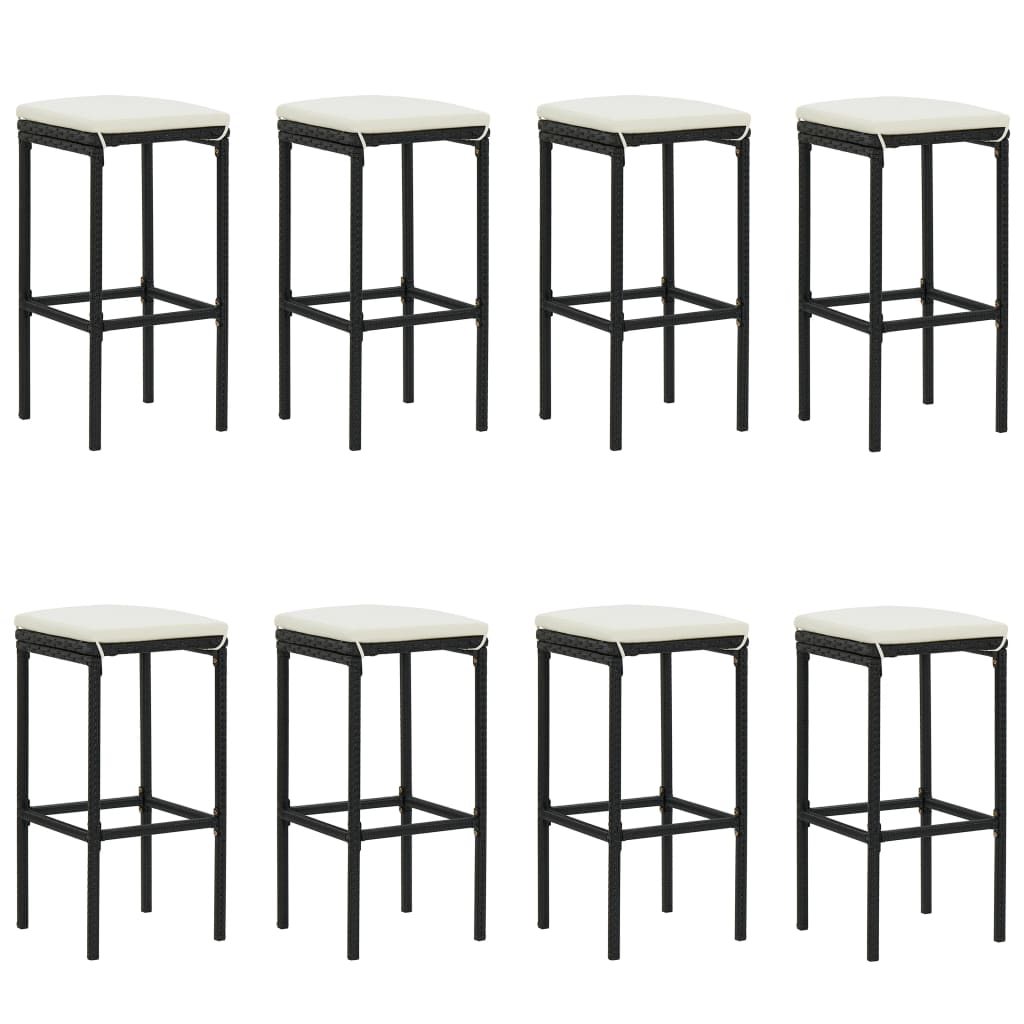 Set mobilier bar de grădină cu perne, 9 piese, negru GartenMobel Dekor
