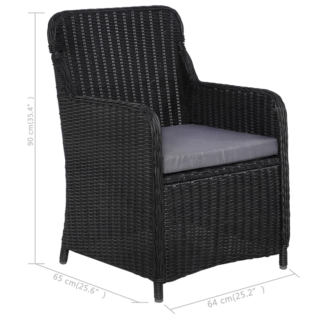 Set mobilier de grădină, 3 piese, negru GartenMobel Dekor