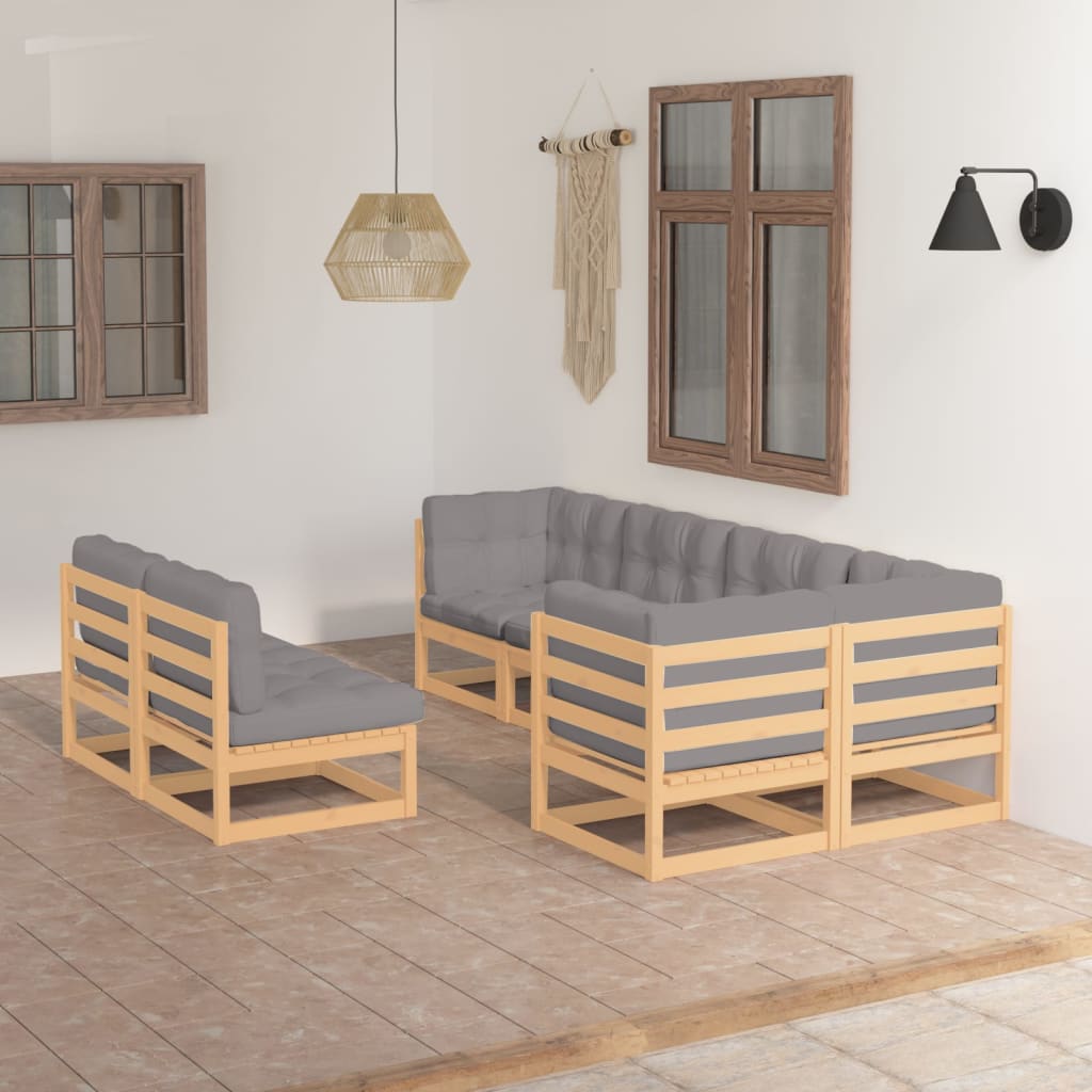 Set mobilier de grădină cu perne, 7 piese, lemn masiv de pin GartenMobel Dekor