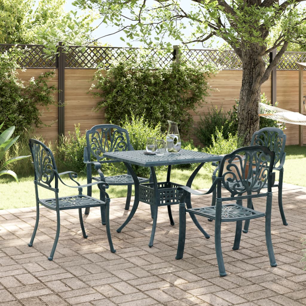 Set mobilier de grădină, 5 piese, verde, aluminiu turnat GartenMobel Dekor