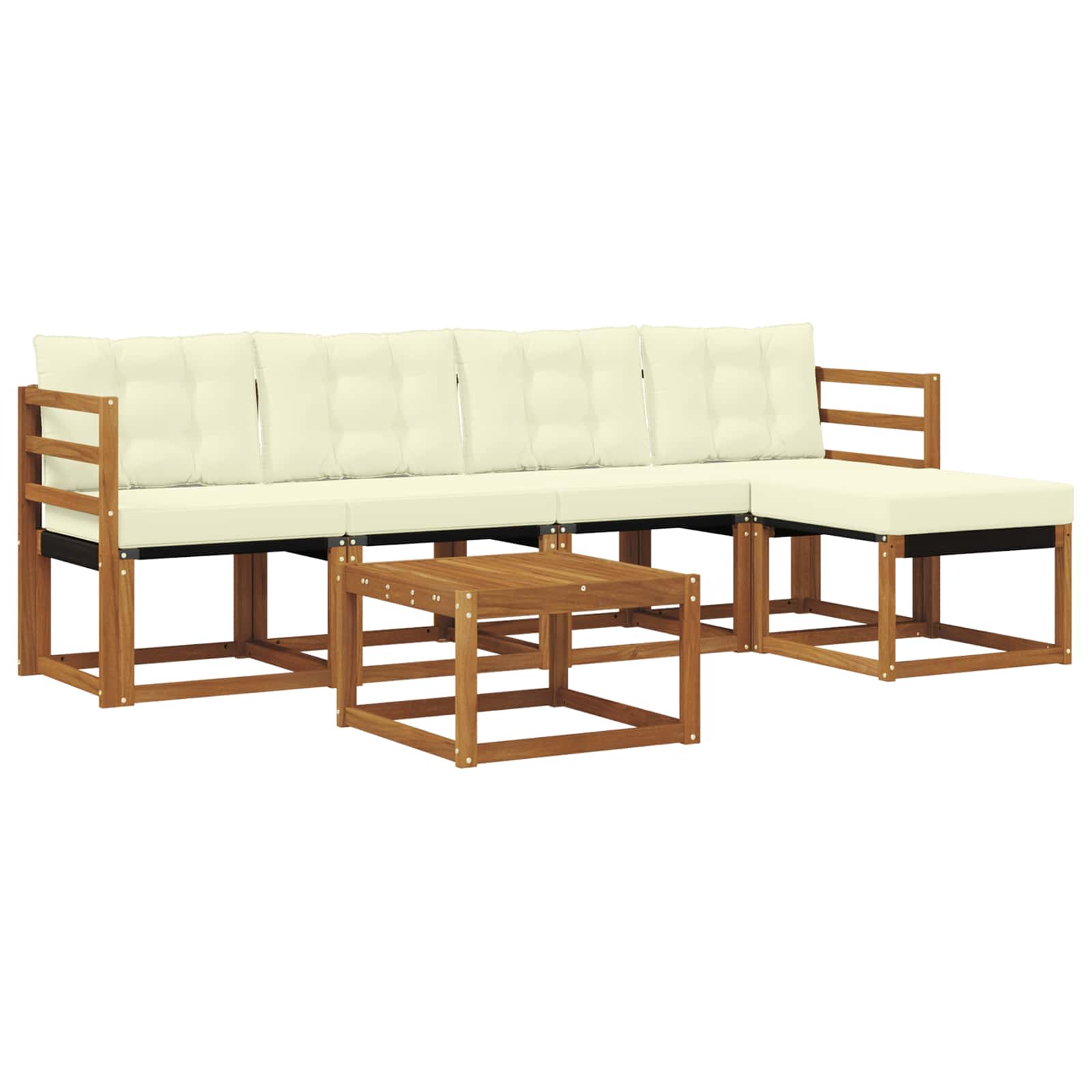 Set de canapele de exterior cu pernă 6 pcs Natural și Crem GartenMobel Dekor