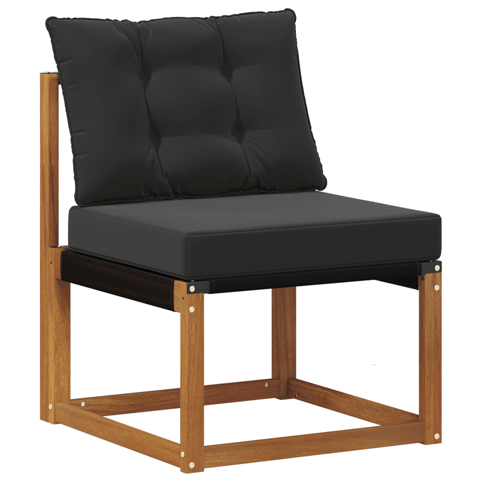 Set de canapele de exterior cu pernă 6 pcs Natural și Negru GartenMobel Dekor