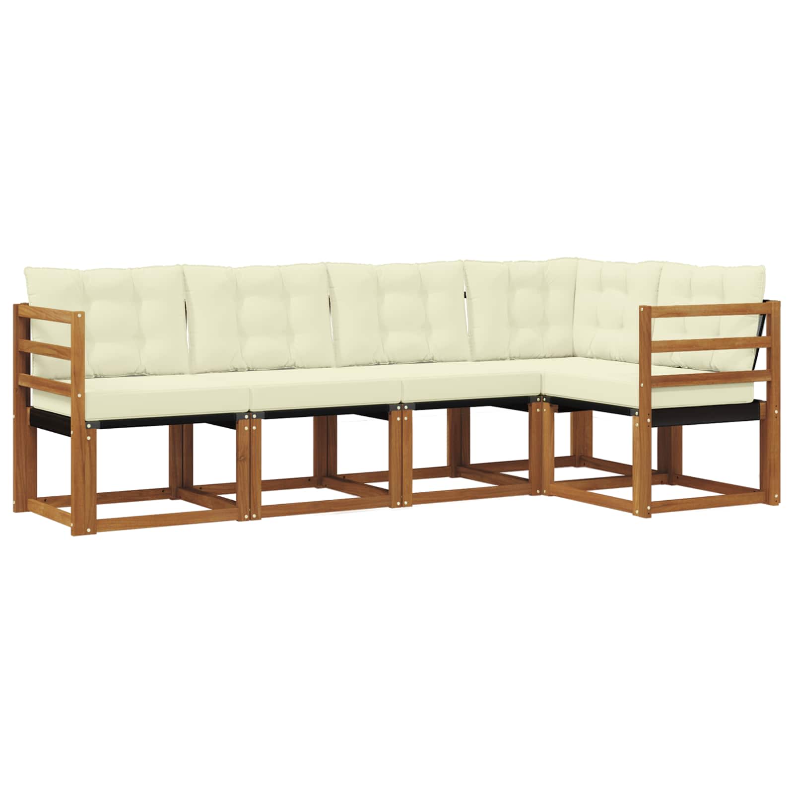 Set de canapele de exterior cu pernă 5 pcs Natural și Crem GartenMobel Dekor