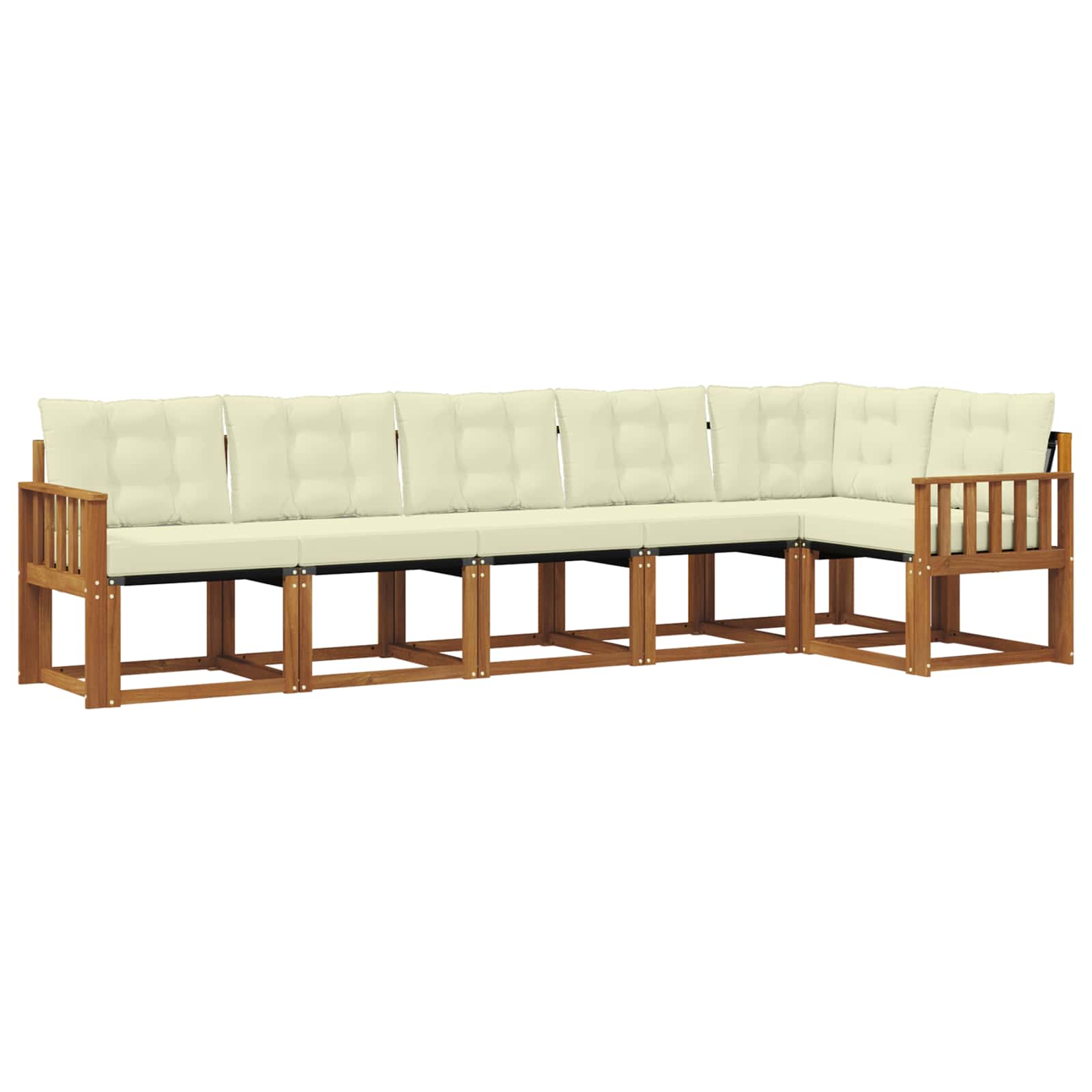 Set de canapele de exterior cu pernă 6 pcs Natural și Crem GartenMobel Dekor