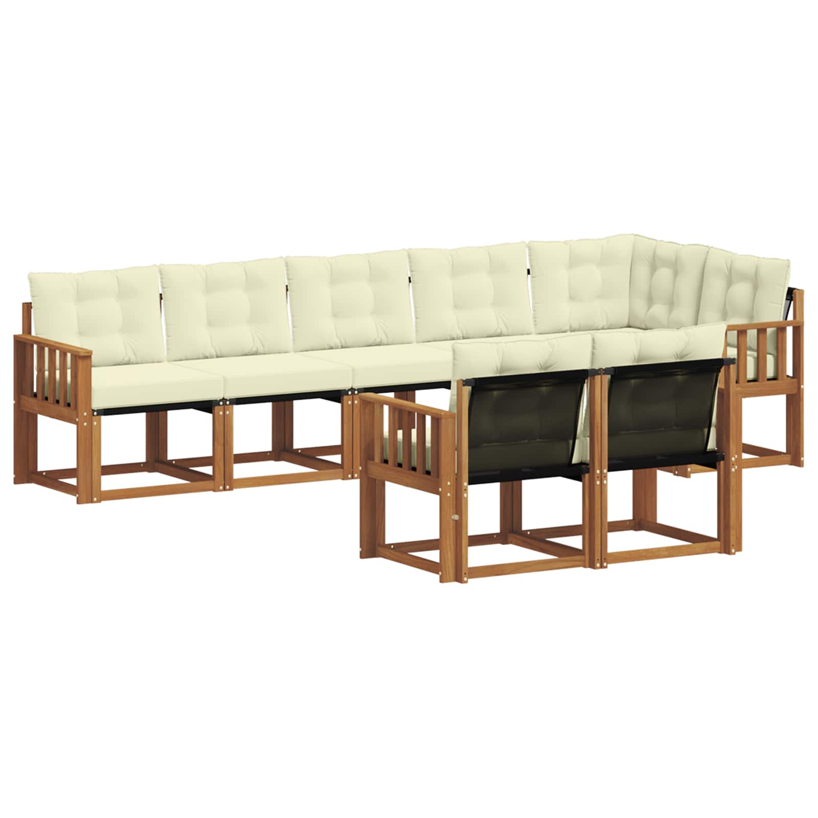 Set de canapele de exterior cu pernă 8 pcs Natural și Crem GartenMobel Dekor