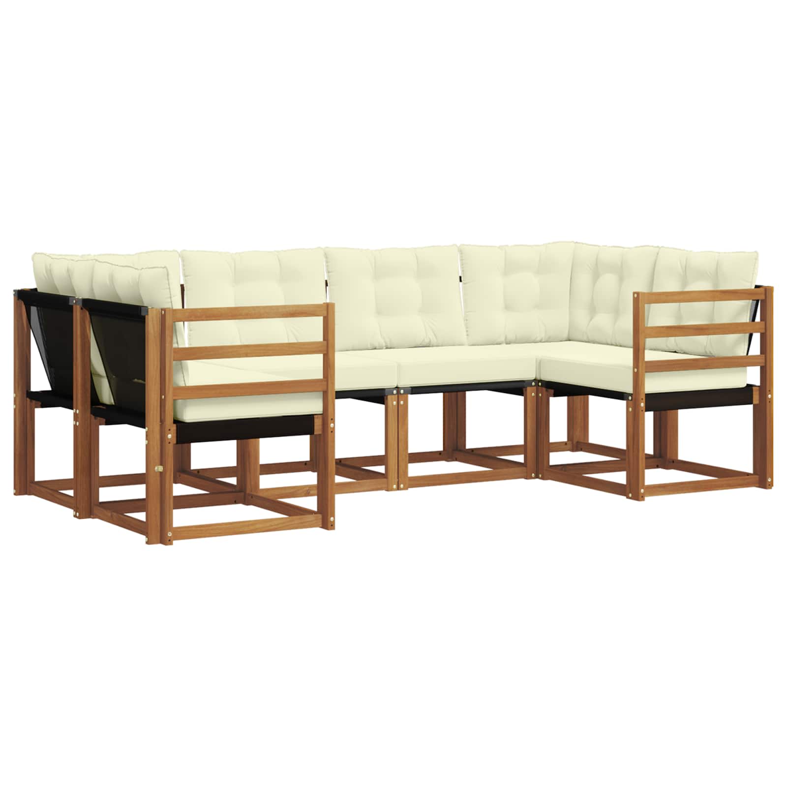 Set de canapele de exterior cu pernă 6 pcs Natural și Crem GartenMobel Dekor