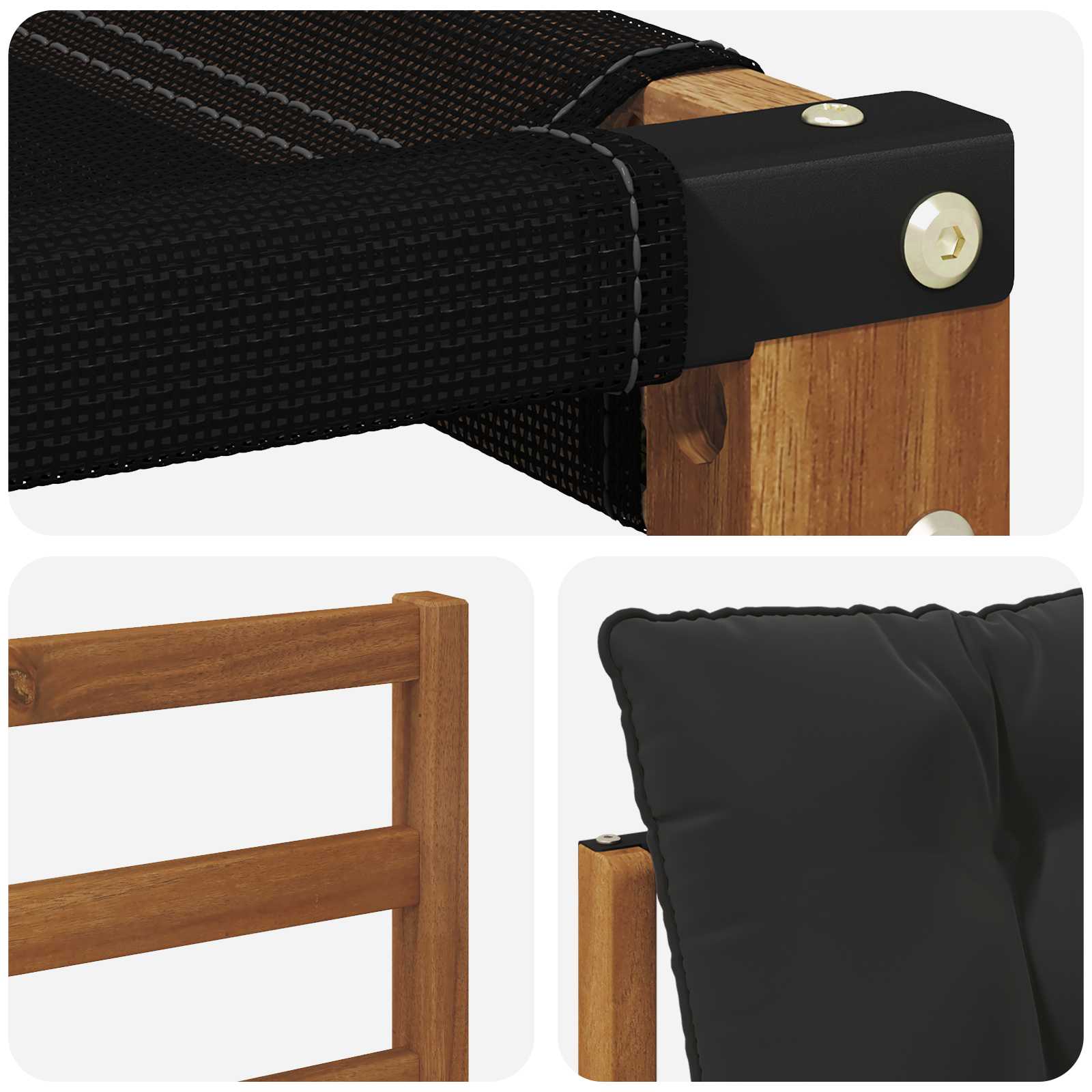 Set de canapele de exterior cu pernă 6 pcs Natural și Negru GartenMobel Dekor