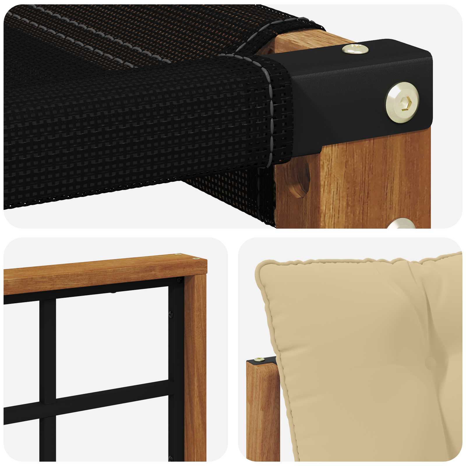 Set de canapele de exterior cu pernă 7 pcs Natural și Bej GartenMobel Dekor