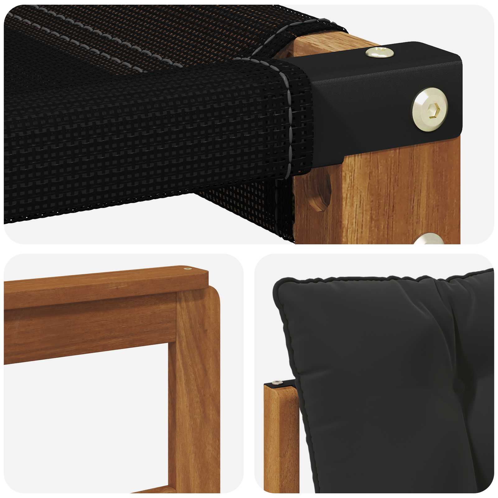 Set de canapele de exterior cu pernă 7 pcs Natural și Negru GartenMobel Dekor