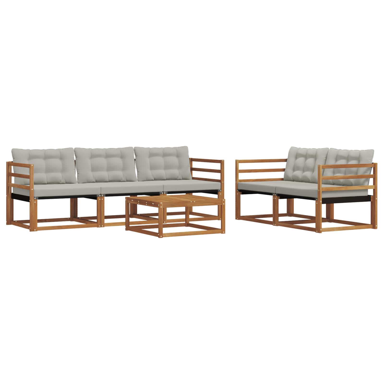 Set de canapele de exterior 6 pcs Gri natural și deschis GartenMobel Dekor