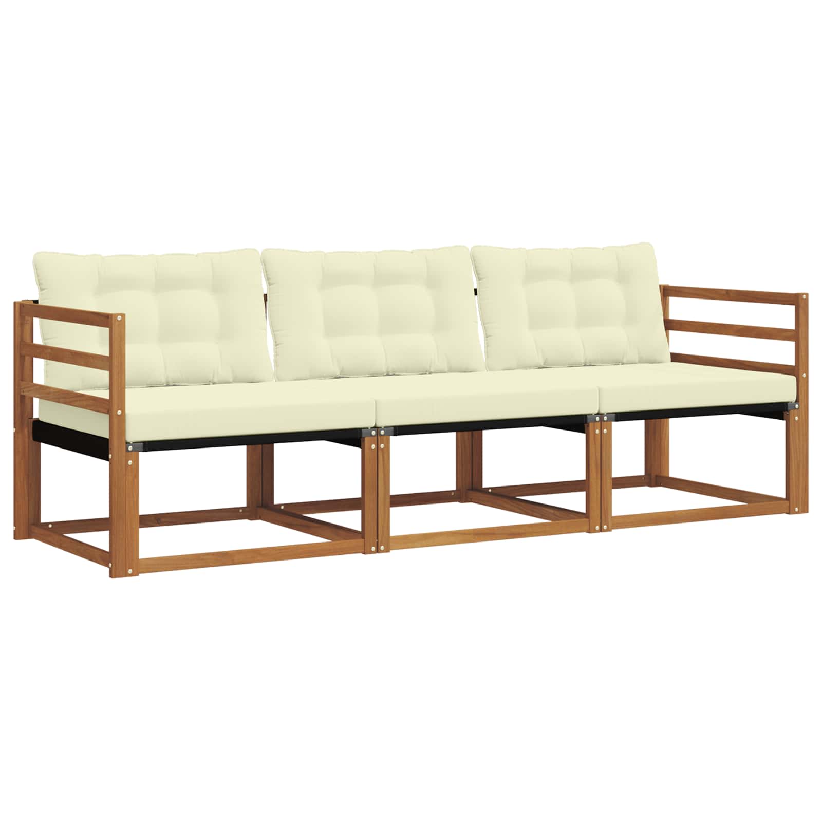 Set de canapele de exterior cu pernă 3 pcs Natural și Crem GartenMobel Dekor