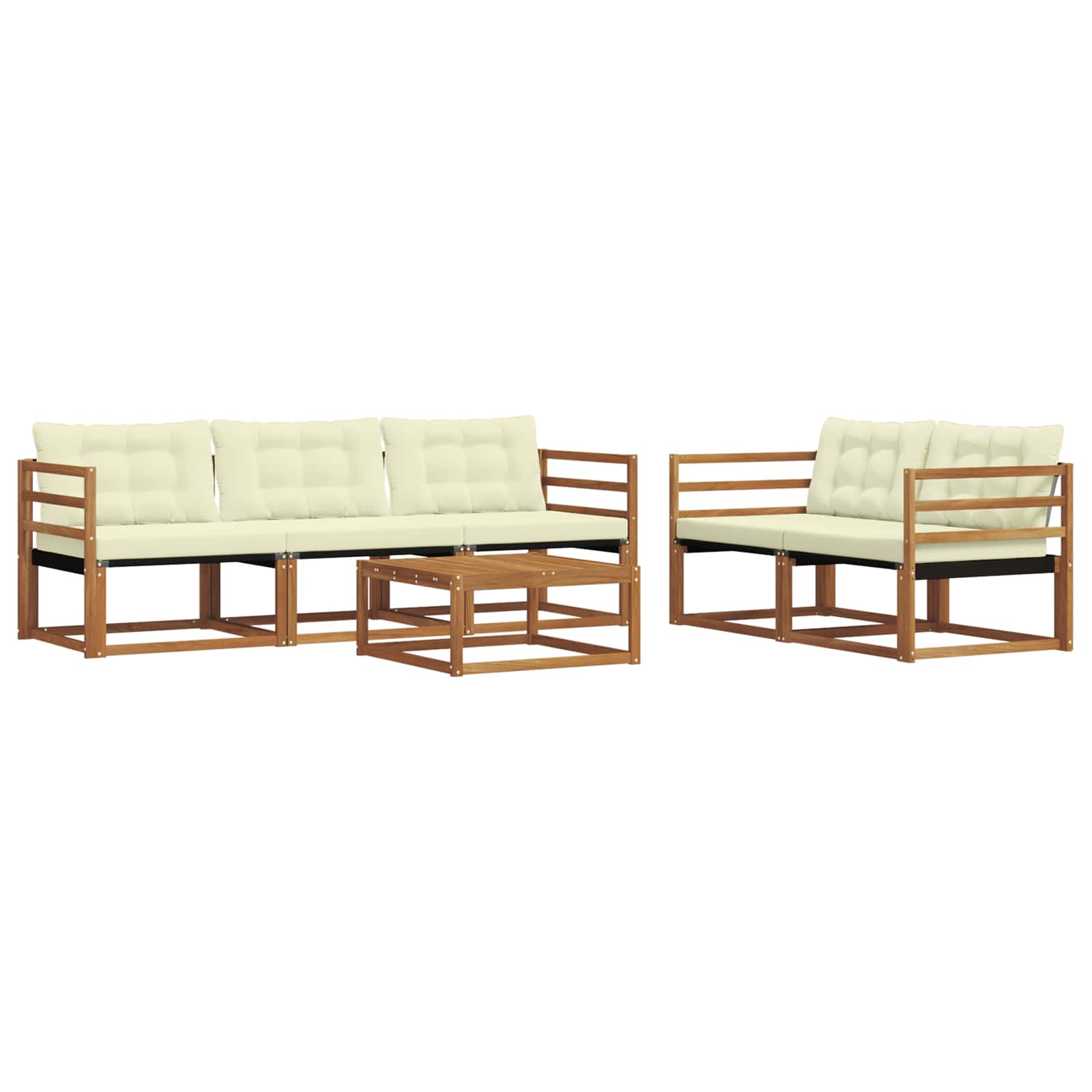 Set de canapele de exterior cu pernă 6 pcs Natural și Crem GartenMobel Dekor