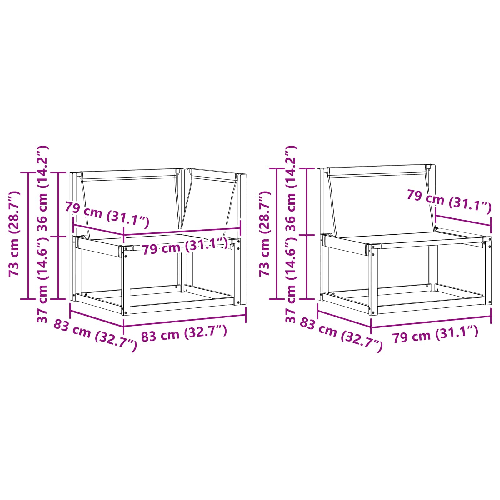 Set de canapele de exterior cu pernă 7 pcs Natural și Bej GartenMobel Dekor