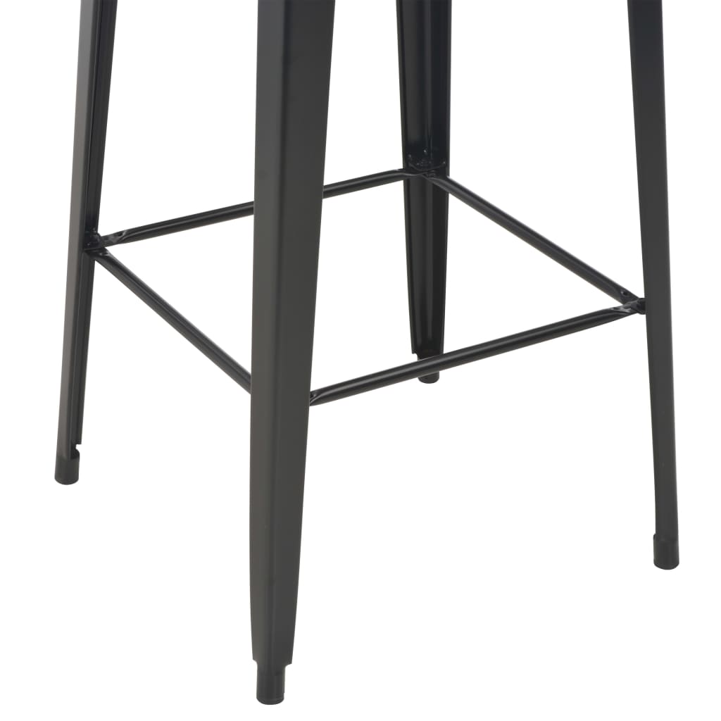 Set mobilier de bar, 3 piese, negru, oțel GartenMobel Dekor