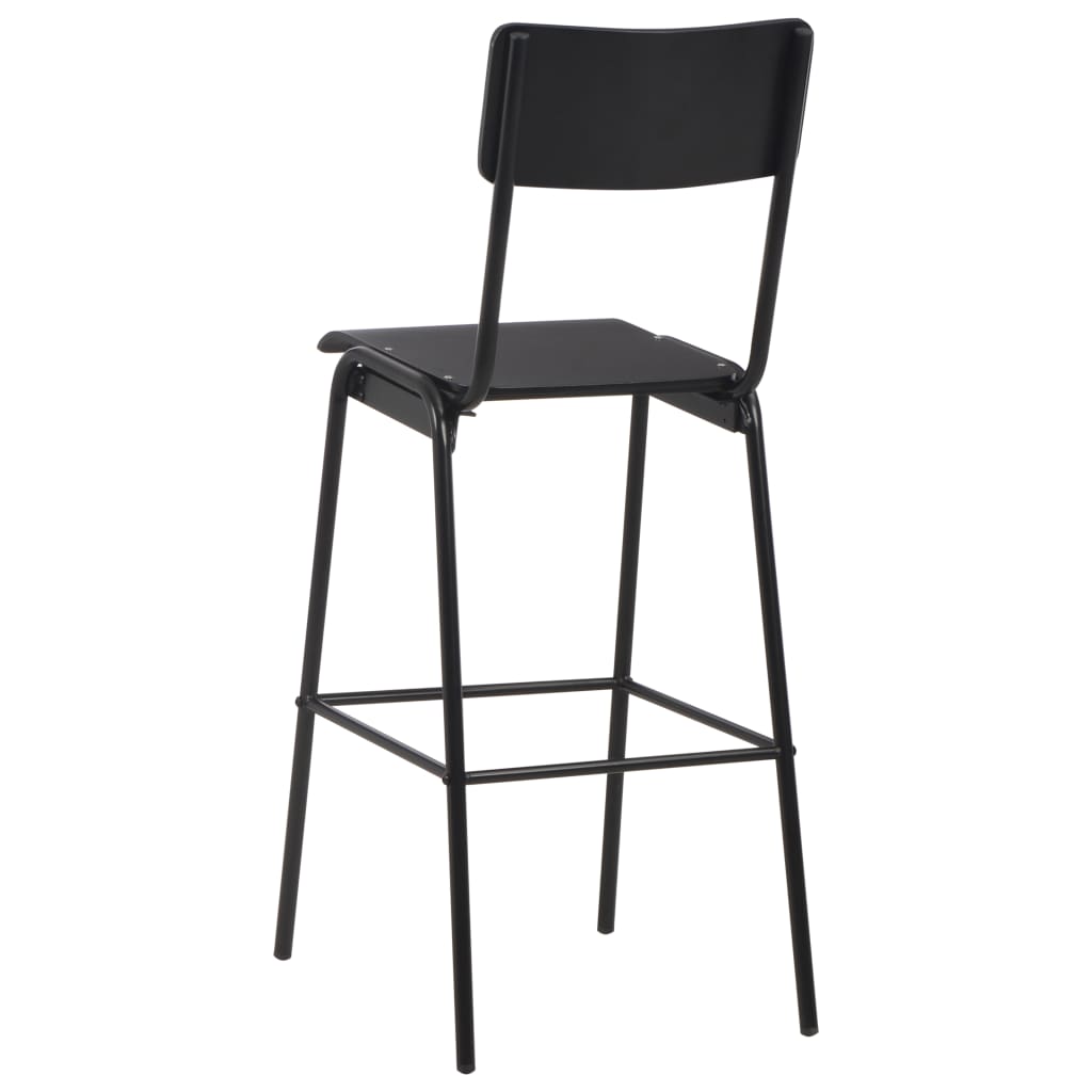 Set mobilier de bar, 3 piese, negru, oțel GartenMobel Dekor