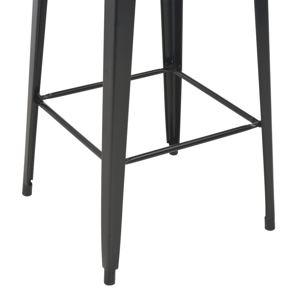 Set mobilier de bar, 3 piese, negru, oțel GartenMobel Dekor
