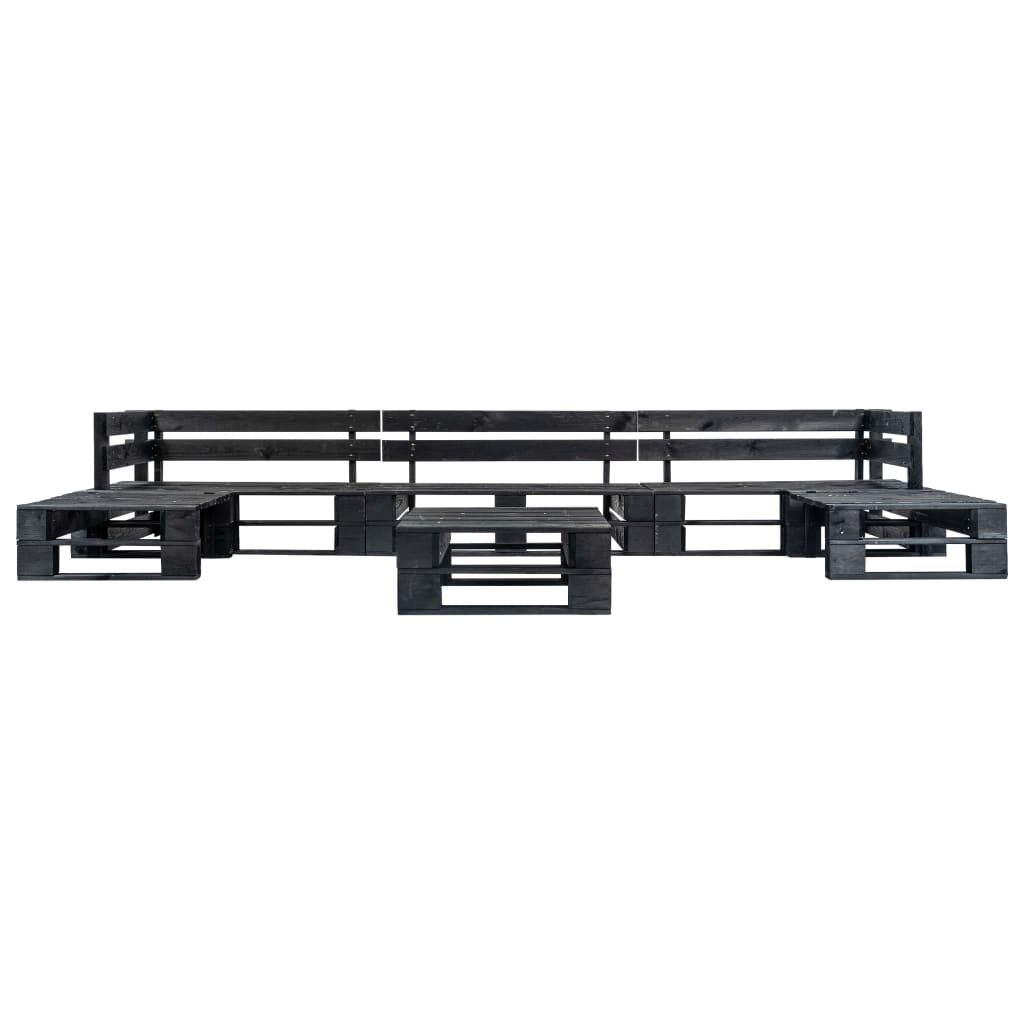 Set mobilier grădină din paleți, 6 piese, negru, lemn GartenMobel Dekor