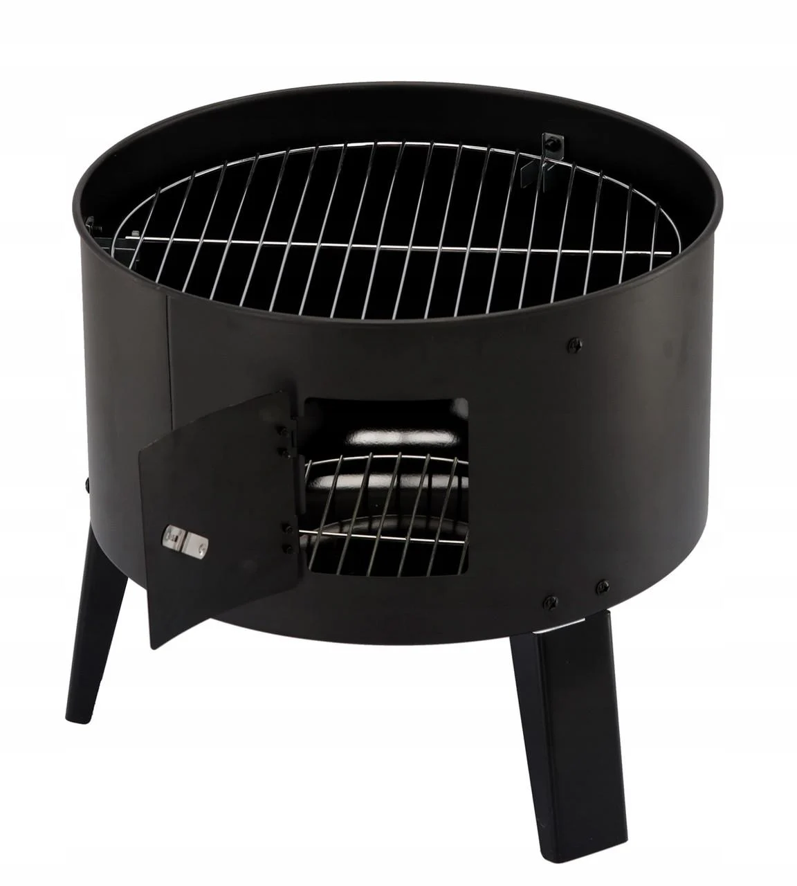 Gratar metalic pe carbuni, inchis pe 3 nivele, cu capac si termometru, 80x44x38cm Household NewTrend