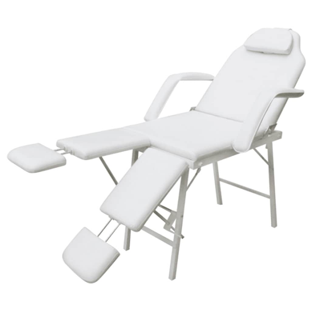 Scaun tratament facial, piele artificială, 185x78x76 cm, alb GartenMobel Dekor