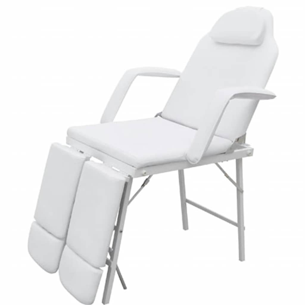 Scaun tratament facial, piele artificială, 185x78x76 cm, alb GartenMobel Dekor