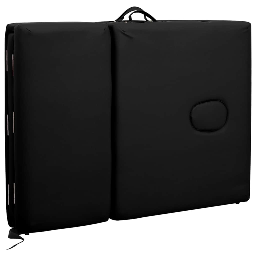 Masă de masaj pliabilă, 4 zone, negru, cadru din aluminiu GartenMobel Dekor