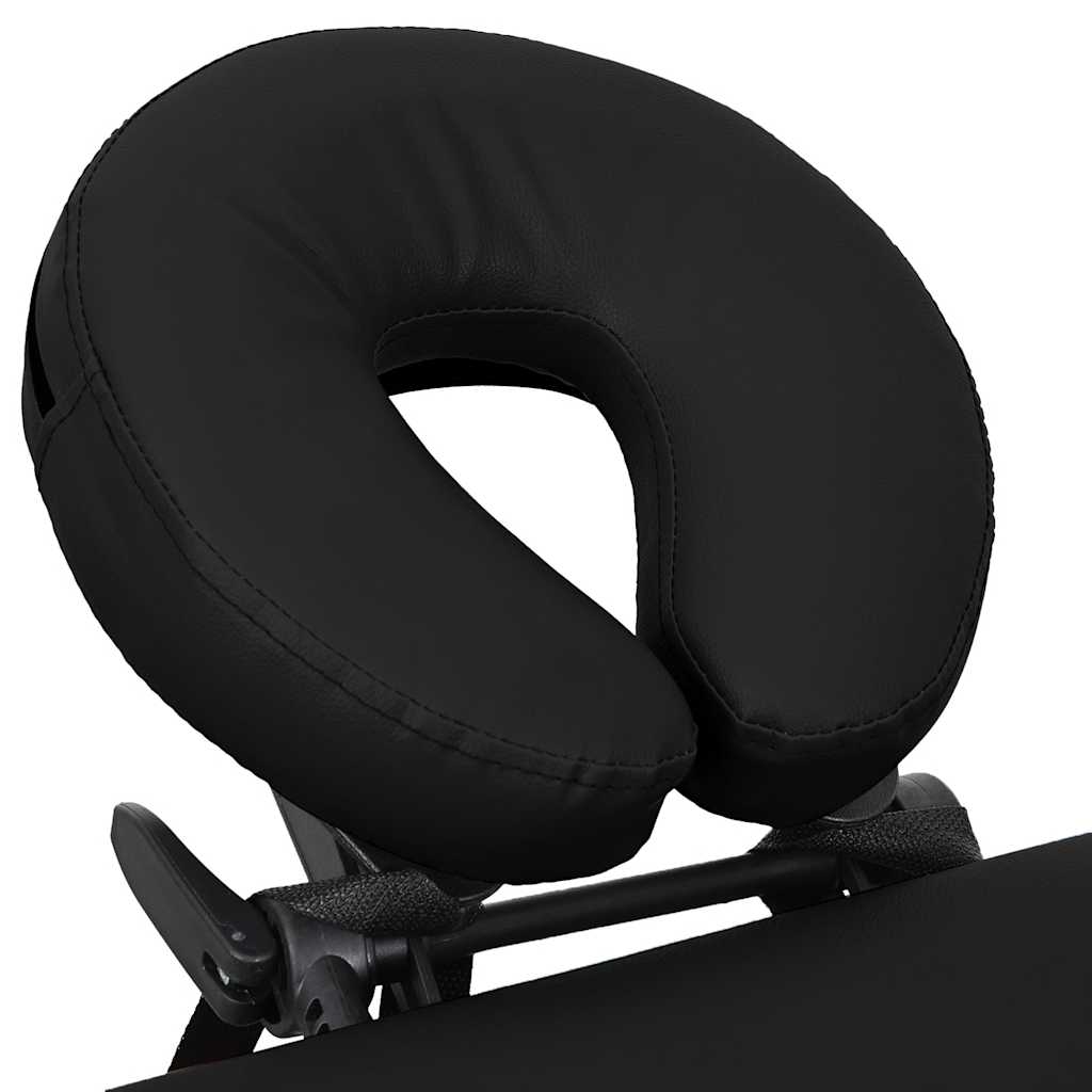 Masă de masaj pliabilă, 4 zone, negru, cadru din aluminiu GartenMobel Dekor